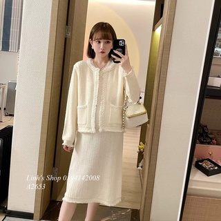 Set Dạ Len Dày Mặc Thu Đông Lịch Sự A2653
