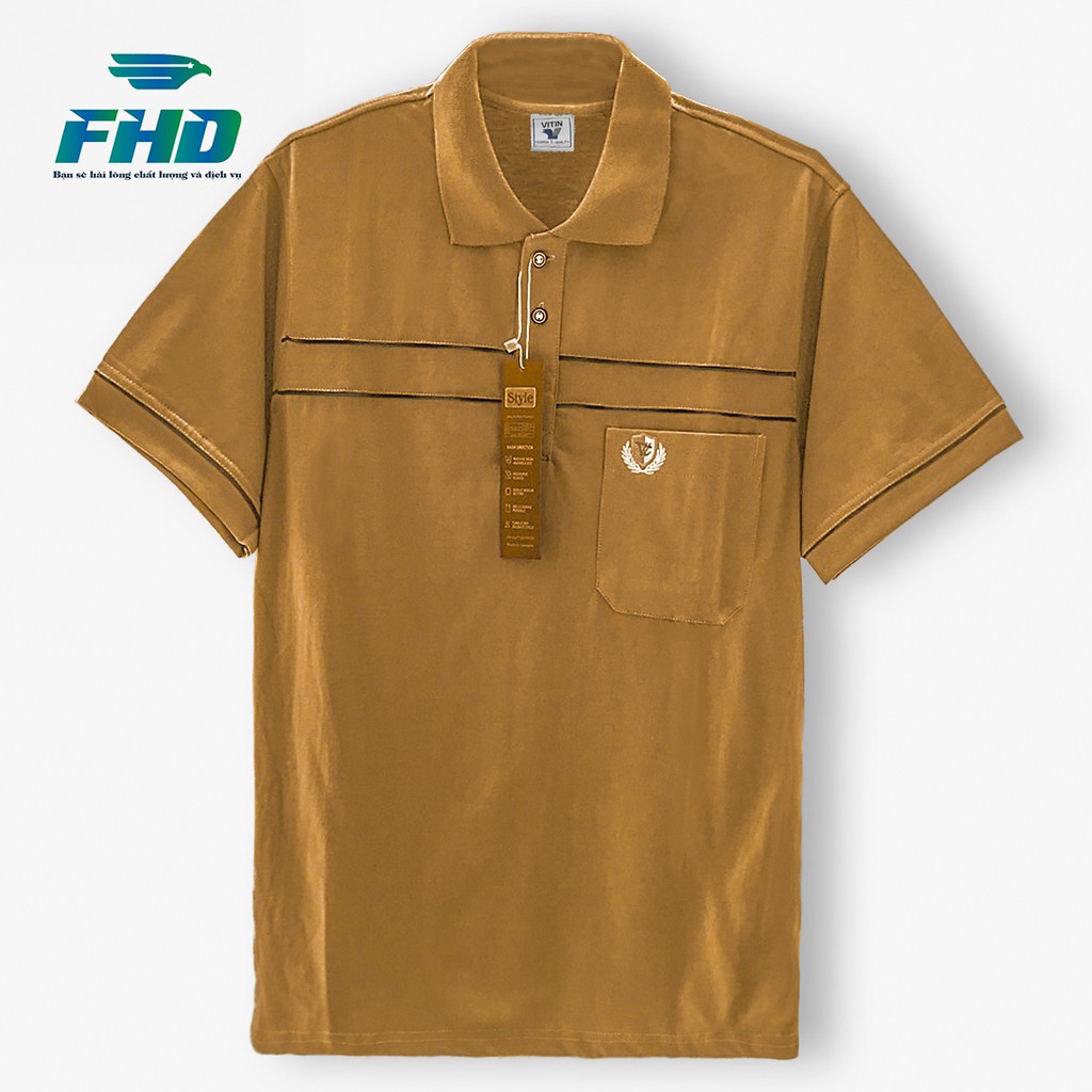 Áo thun ngắn tay có cổ trung niên chất cotton dày dặn và nhiều màu dễ phối đồ FHDA001