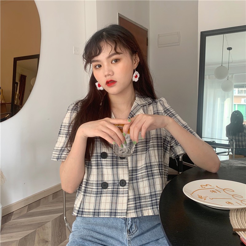 [SẴN] Áo kiểu croptop sơ mi nữ Ulzzang Quảng Châu ASC33 | BigBuy360 - bigbuy360.vn