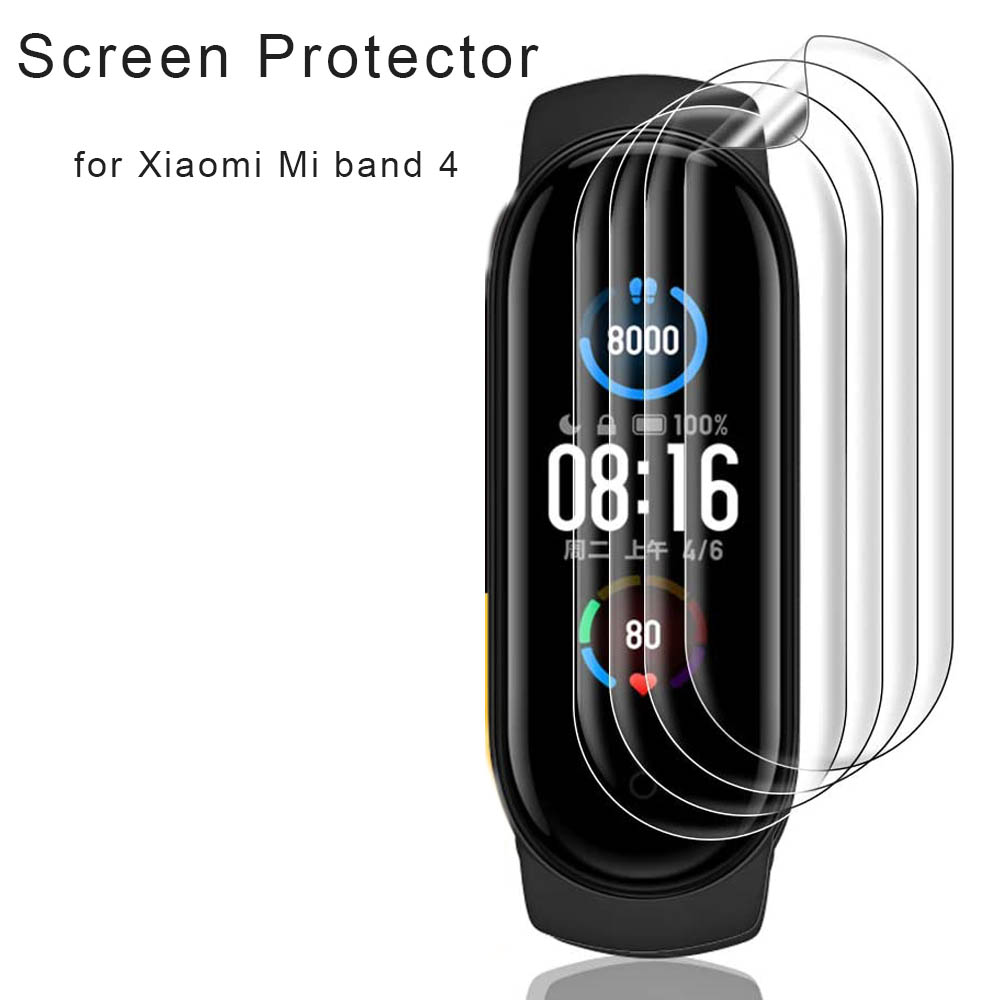 Set 5 miếng dán bảo vệ màn hình chống trầy cho đồng hồ thông minh Xiaomi Mi Band 4 (có bán lẻ một miếng)