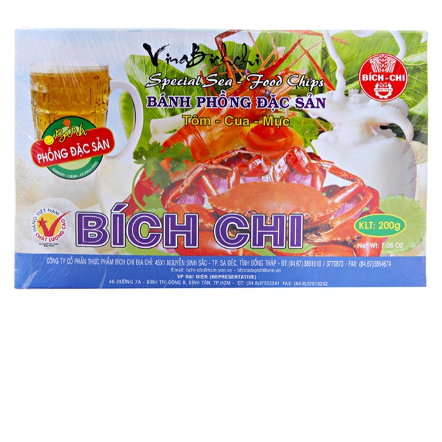 Bánh phồng tôm, cua, mực Bích Chi 200g