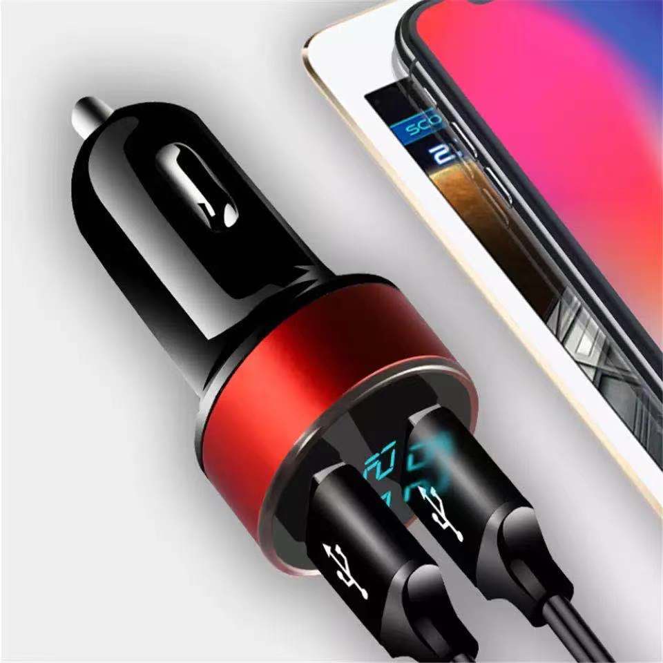 Tẩu Sạc Nhanh 5v 2 Cổng Usb 4.8A Màn Hình Led Thông Dụng Cho Xe Hơi