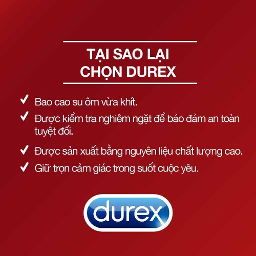 Bao cao su Durex Real Feel hộp 3 bao (CAM KẾT CHÍNH HÃNG)