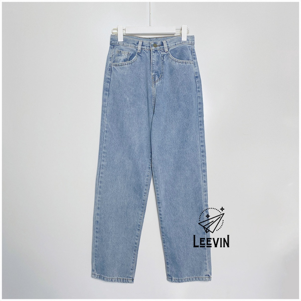 Quần Jean Ống Rộng Nữ Baggy SIMPLE Lưng Cao Ulzzang - Kiểu quần bò nữ ống rộng baggy jeans cạp cao Leevin Store | BigBuy360 - bigbuy360.vn