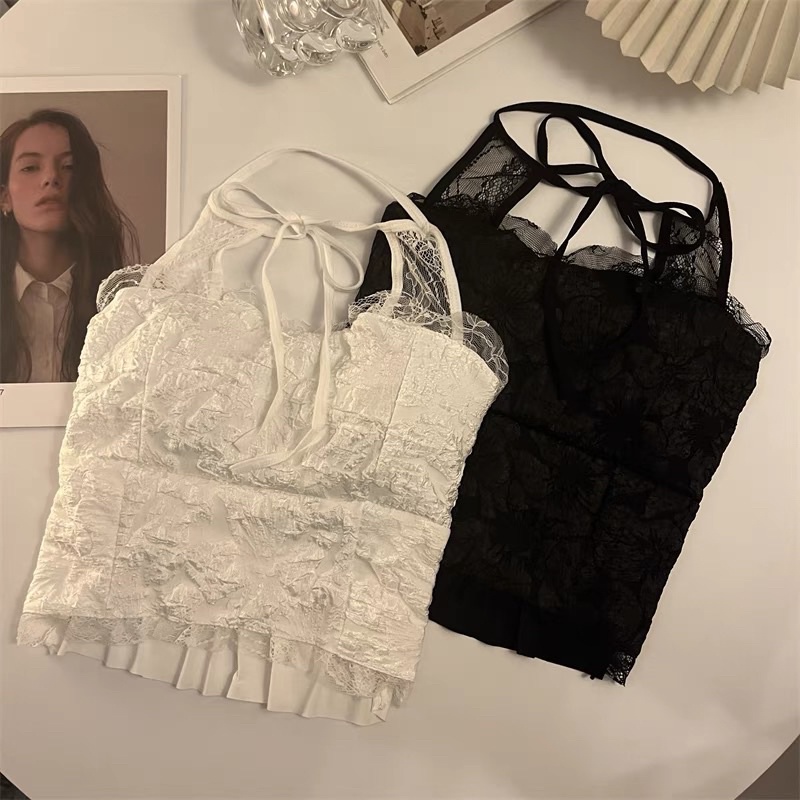 áo ren dây buộc nơ cổ yếm (3028#)