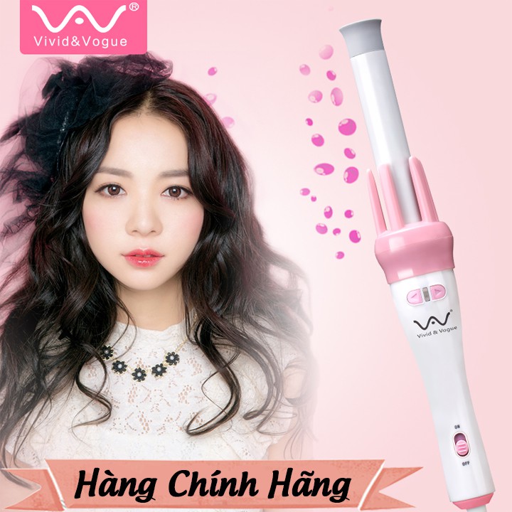 Máy uốn tóc xoăn xoay tự động 360 VIVID &amp; VOGUE, máy làm tóc uốn xoăn tự động - Hàng chính hãng bảo hành 12 tháng