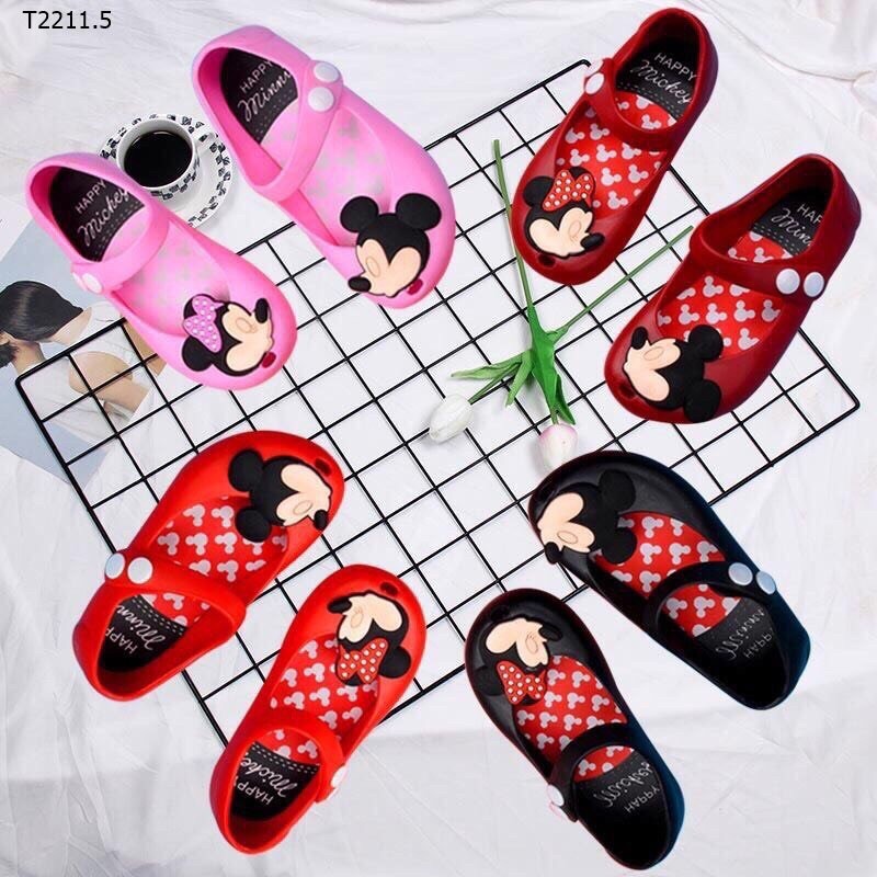 Giày Nhựa Mickey Bé Gái Size 13-17cm