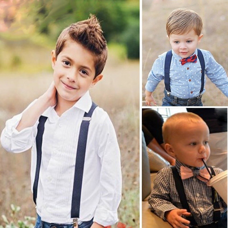 Dây đai quần yếm co giãn có thể điều chỉnh đính nơ dễ thương cho bé