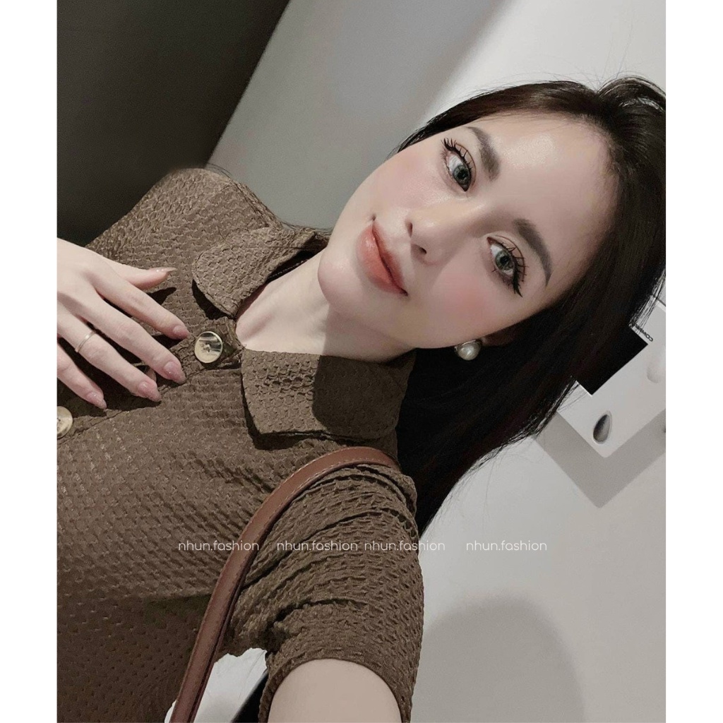 Váy đầm polo nữ dáng suông cao cấp NhunFashion thiết kế cổ sen nhẹ nhàng phù hợp với mọi vóc dáng N22