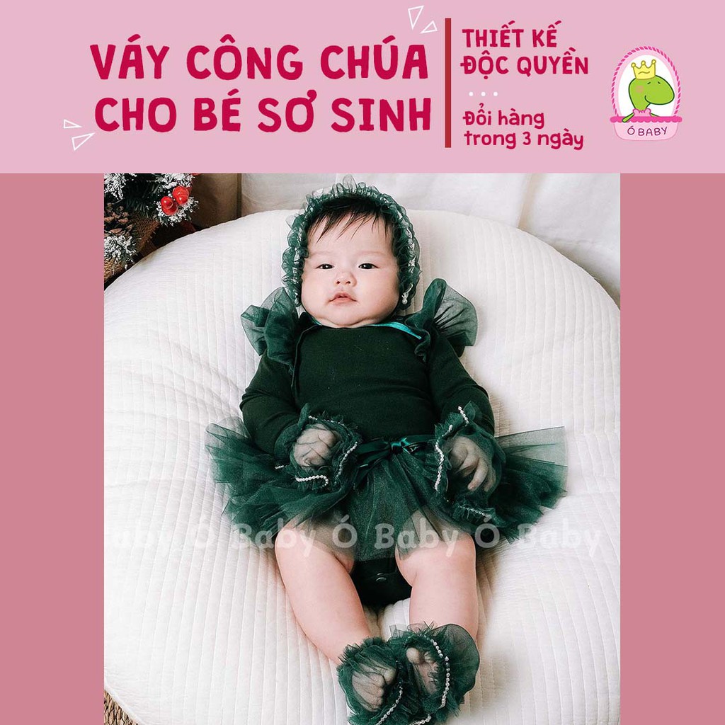 Set váy Body sơ sinh rời cho bé 0-3 tuổi [BB02] + Tặng băng đô nơ