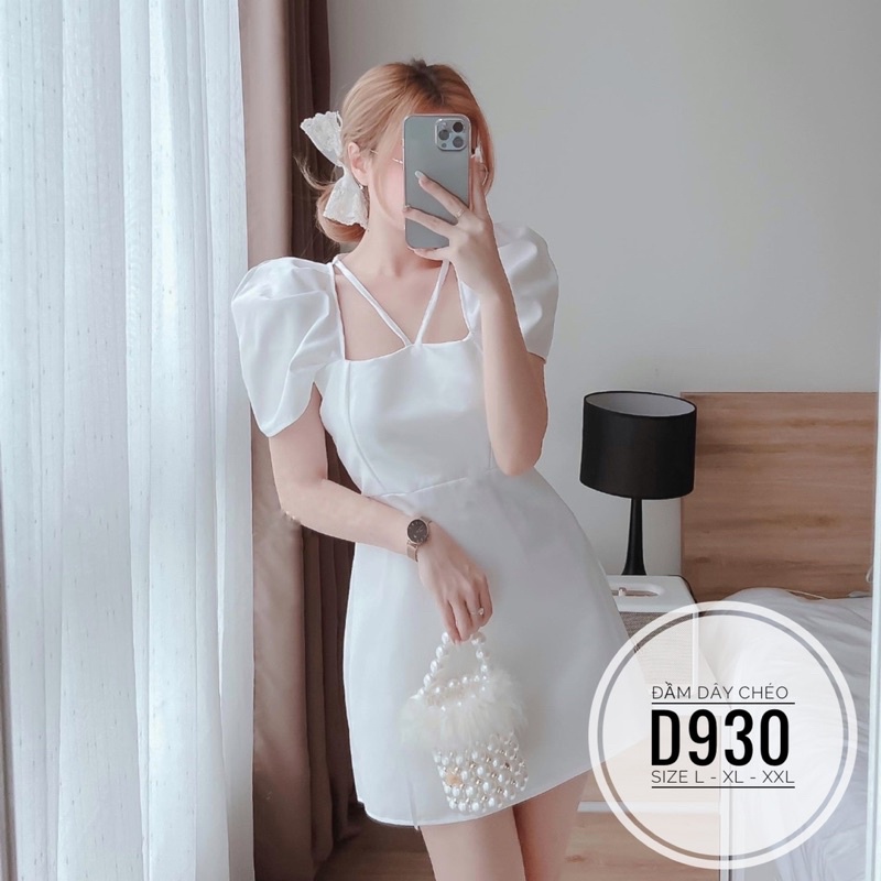 ẢNH THẬT  MINSTORE Bigsize Đầm cổ vuông dây chéo D930