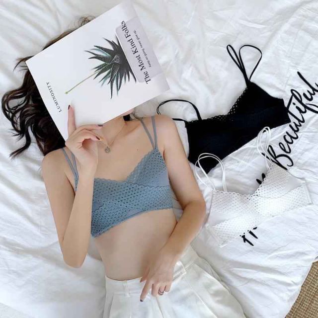 ÁO LÓT ĐÚC SU PHỐI REN ĐAN CHÉO MỀM MỊN #944