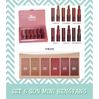 🍎hengfang🍎set son thỏi 6 cây tone nude