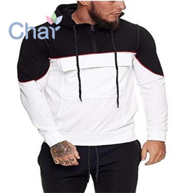 Áo Hoodie Nam Phối Màu Phong Cách Âu Mỹ Năng Động