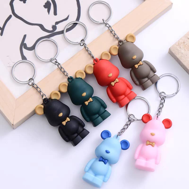 Móc gấu love - tai vàng - hàng như hình giao màu ngẫu nhiên