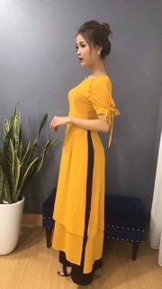 Áo dài cách tân 4 tà vải chifon kèm quần