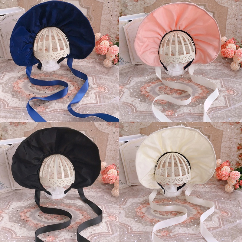 Mũ Bonnet Lolita Cổ Điển 10MK Có Dây Ruy Băng Cho Nữ