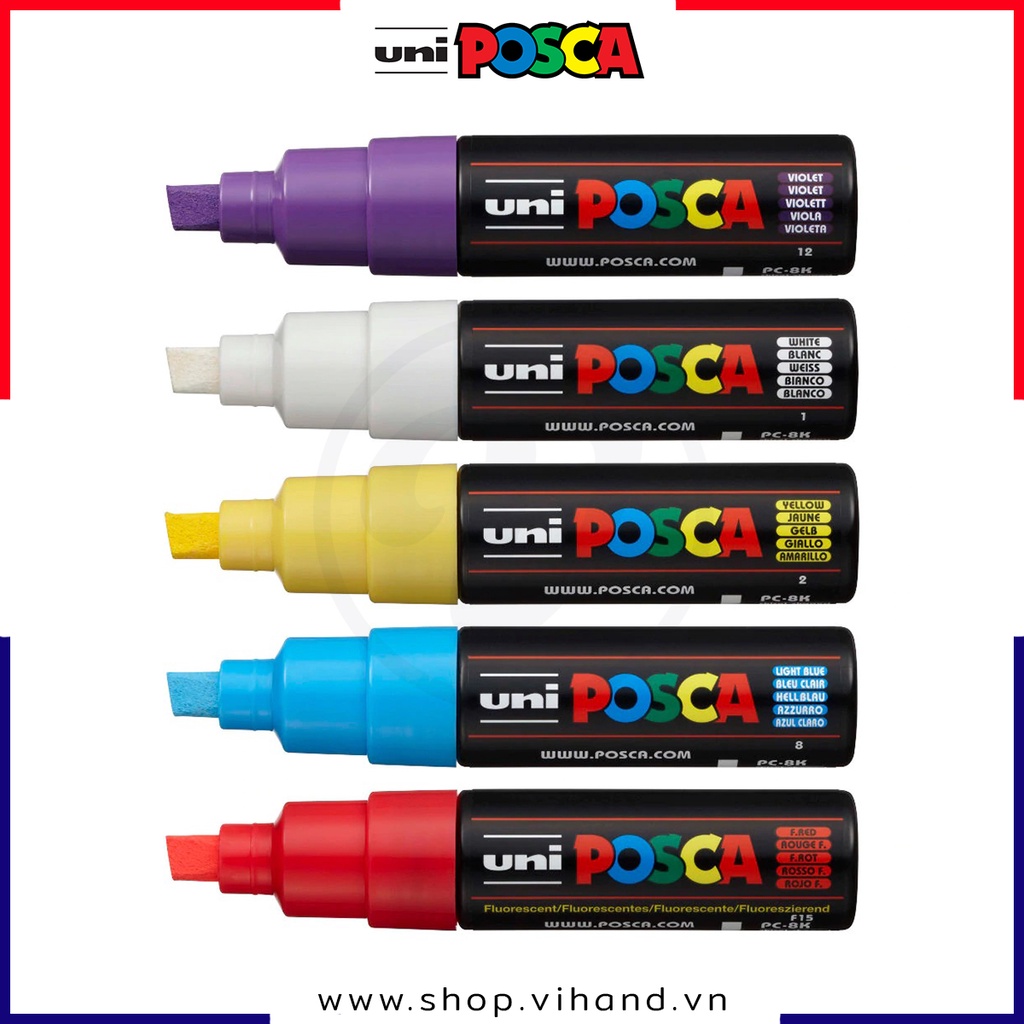 Bút sơn nước vẽ đa chất liệu Uni Posca PC-8K - Ngòi 8.0mm