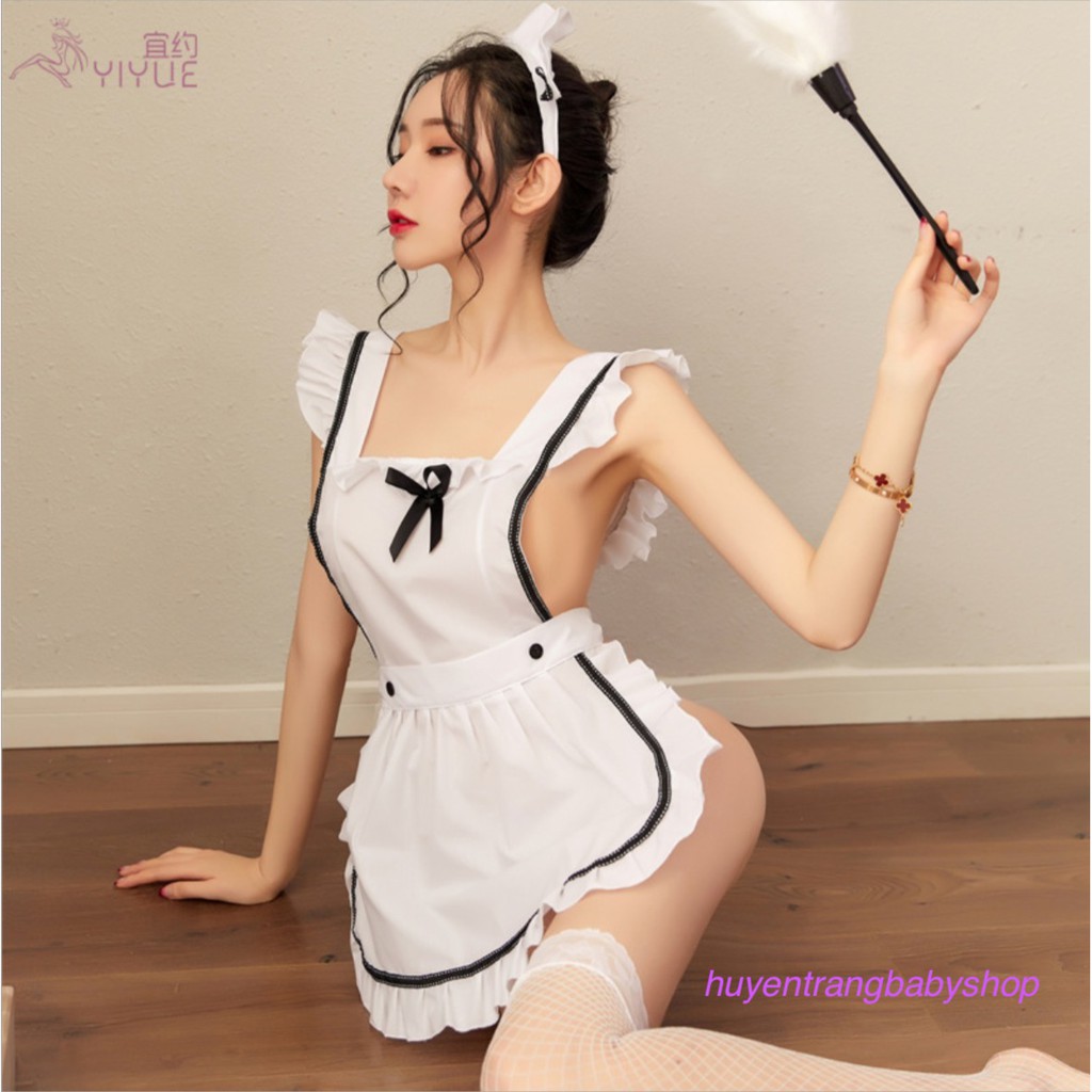 Đồ ngủ hầu gái buộc dây cao cấp kèm mũ 8008 CP16 | BigBuy360 - bigbuy360.vn