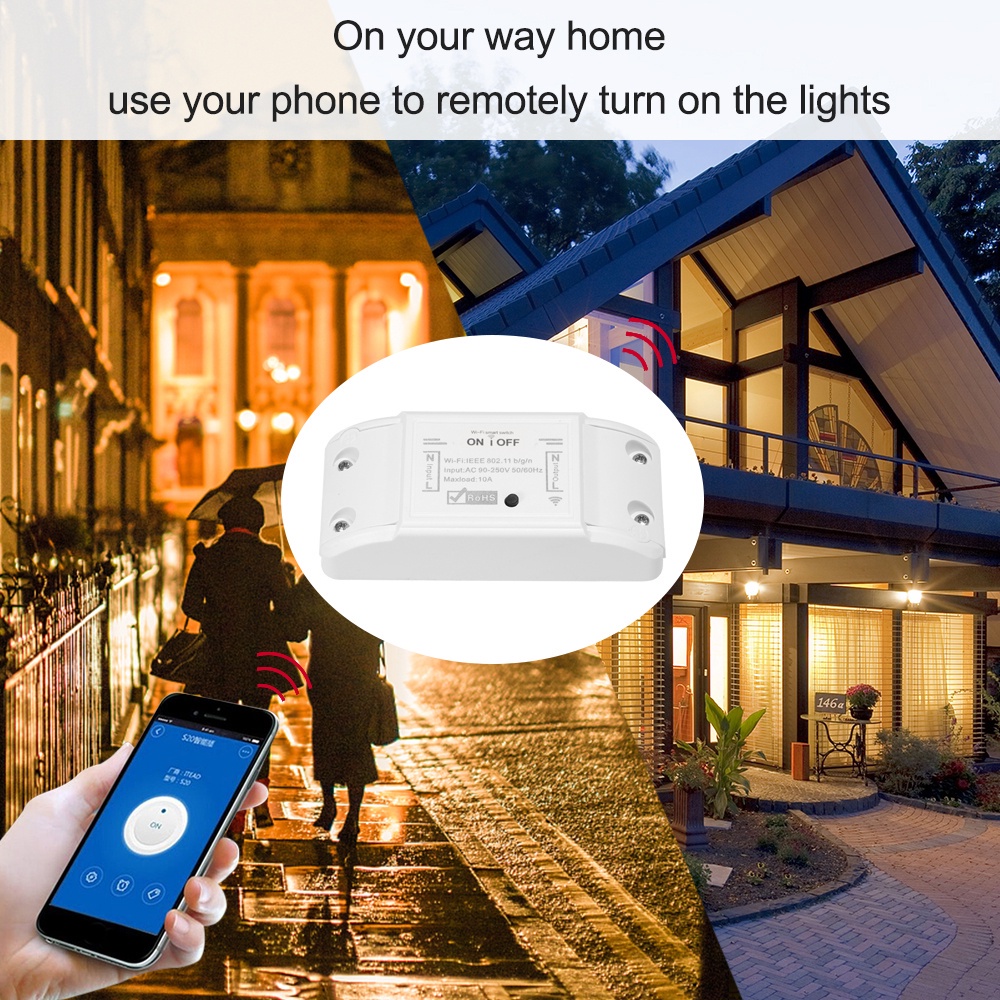 Tuya WiFi Smart Switch 10A/2200W Wireless Remote Switch Timer APP Control Smart Home for Amazon Alexa Google Home best3665