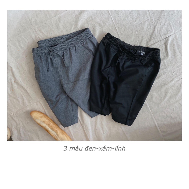 Quần short Nam AGE2X Phiên bản LƯNG THUN toàn phần, không cần dây kéo hay nút cúc, chất kaki cotton, hàng VNXK wash mềm