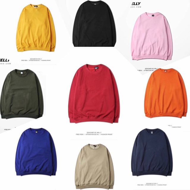 Áo Sweater trơn chất nỉ bông đủ màu phom rộng