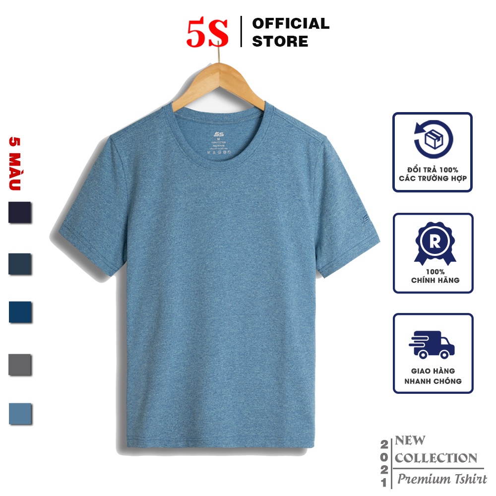 Áo Phông Nam Cổ Tròn 5S (5 màu), Chất Thun Premium Cao Cấp, Mềm Mại, Bền Màu (TSO21023-02) - HÀNG MỚI VỀ