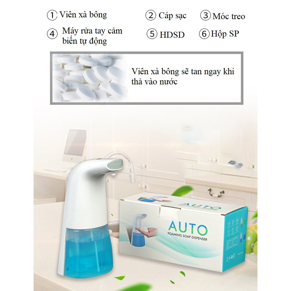 Bình đựng xà phòng tạo bọt TB03 rửa tay tự động dùng cho nhà tắm, bồn rửa