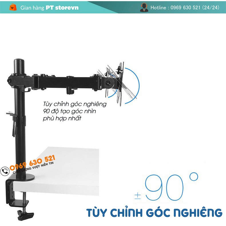 Giá Treo Màn Hình Tay 38 Cm Cao Cấp - Model : M051 17-32 inch - Xoay 360 Độ