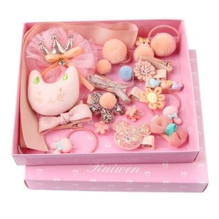 [Free Ship] Sét phụ kiện tóc cho bé có túi đựng