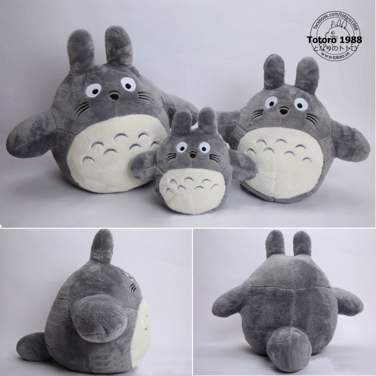 Thú bông gấu bông Totoro lông mịn tròn mập ú cầm lá