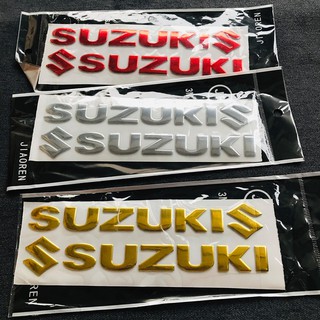 [CÁC BIKER ƠI]CẶP TEM DÁN XE MÁY CHỮ NỔI LOGO SUZUKI TRANG TRÍ XE NHIỀU MÀU CHO BẠN LỰA CHỌN
