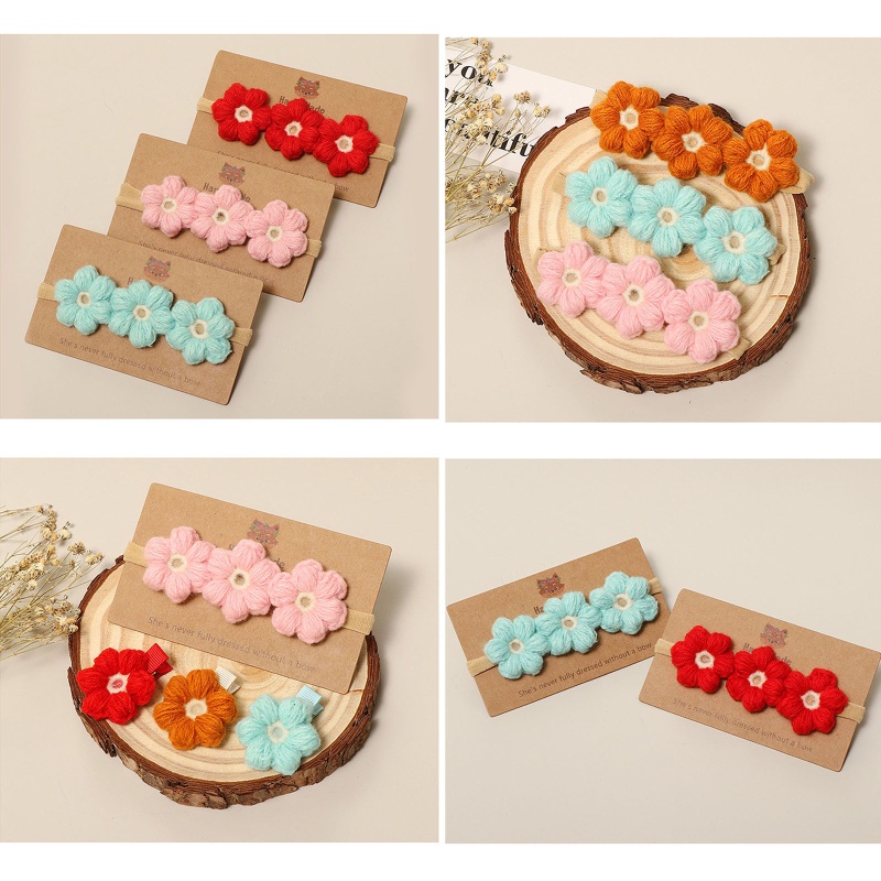 Băng Đô Hoa Co Giãn Đan Tay Làm Phụ Kiện Chụp Ảnh Cho Bé Sơ Sinh