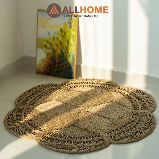 Thảm Cói Hình Bông Hoa Trải Sàn ALLHOME Trang Trí Nhà Cửa Chụp Ảnh Cực Xinh Nhiều Kích Thước