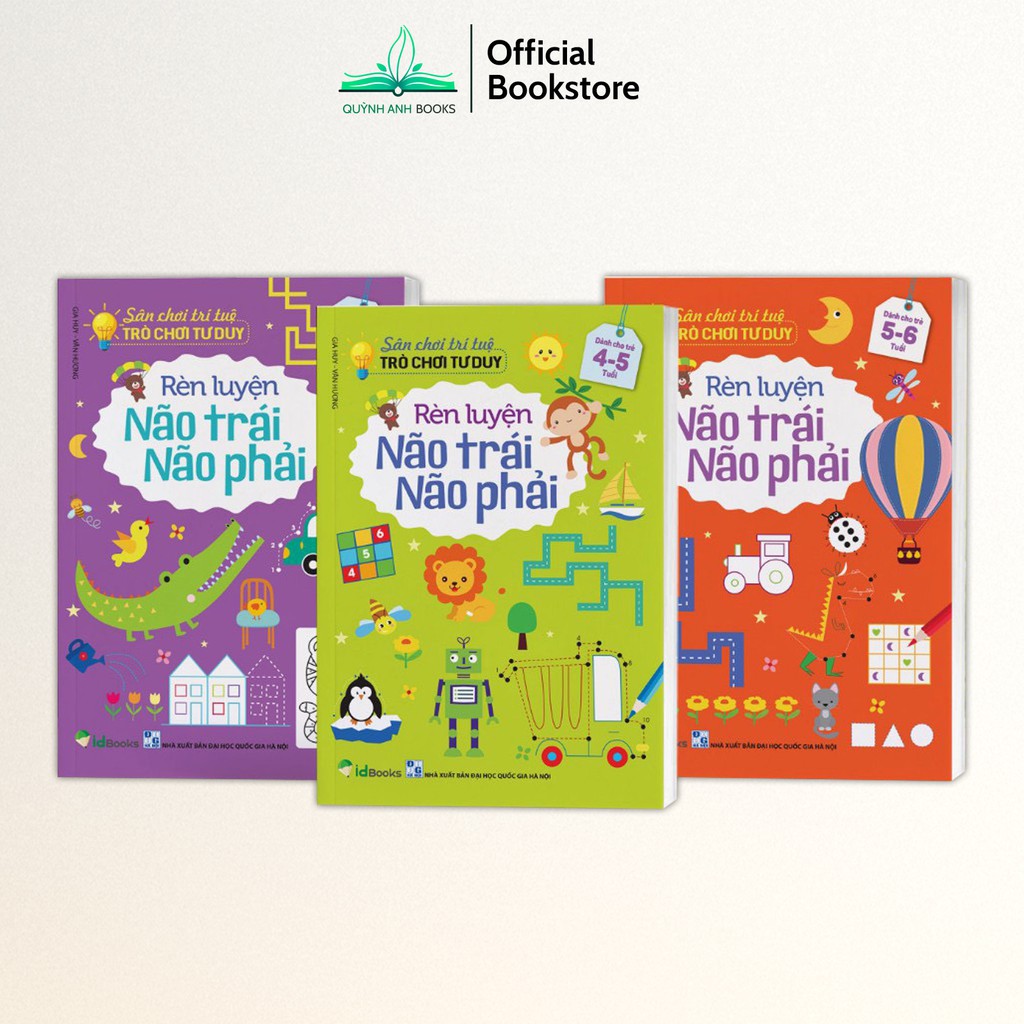 Sách - Sân chơi trí tuệ trò chơi tư duy rèn luyện não trái não phải dành cho trẻ từ 3-6 tuổi  - NPH ID books
