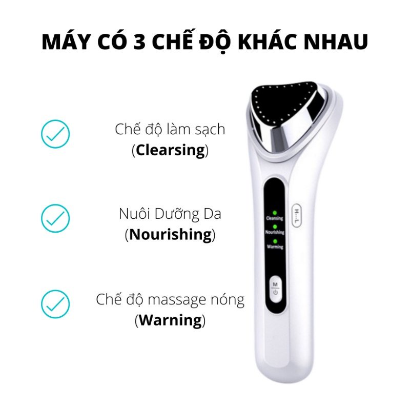 Máy đẩy tinh chất massage mặt dưỡng trắng, ion điện di tinh chất cao cấp Hailicare Hexal dưỡng da, làm sạch sâu