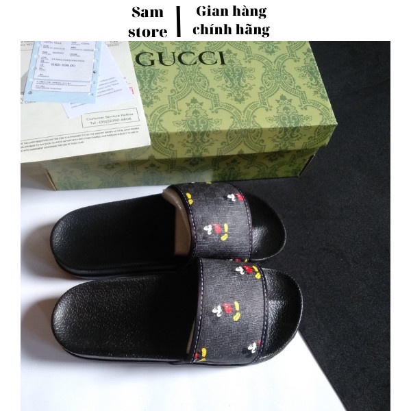 dép mickey đế cao nam nữ quai ngang full box bill gucci cao cấp - Sam store