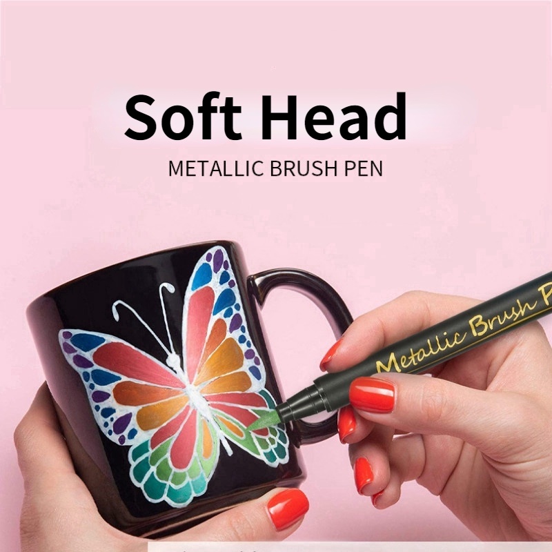 Bút lông viết thư pháp RUIXIANG đầu mềm ánh kim loại tùy chọn màu sắc