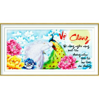 Tranh đính đá vợ chồng -đôi công lv109