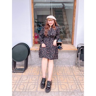 #BIGSIZE ĐẦM BBD HOA TAY DÀI