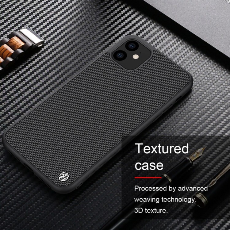 Ốp lưng VẢI CAO CẤP iPhone 13 Pro Max 12 Pro Max 11 Pro Max hiệu Nillkin textured Màu đen