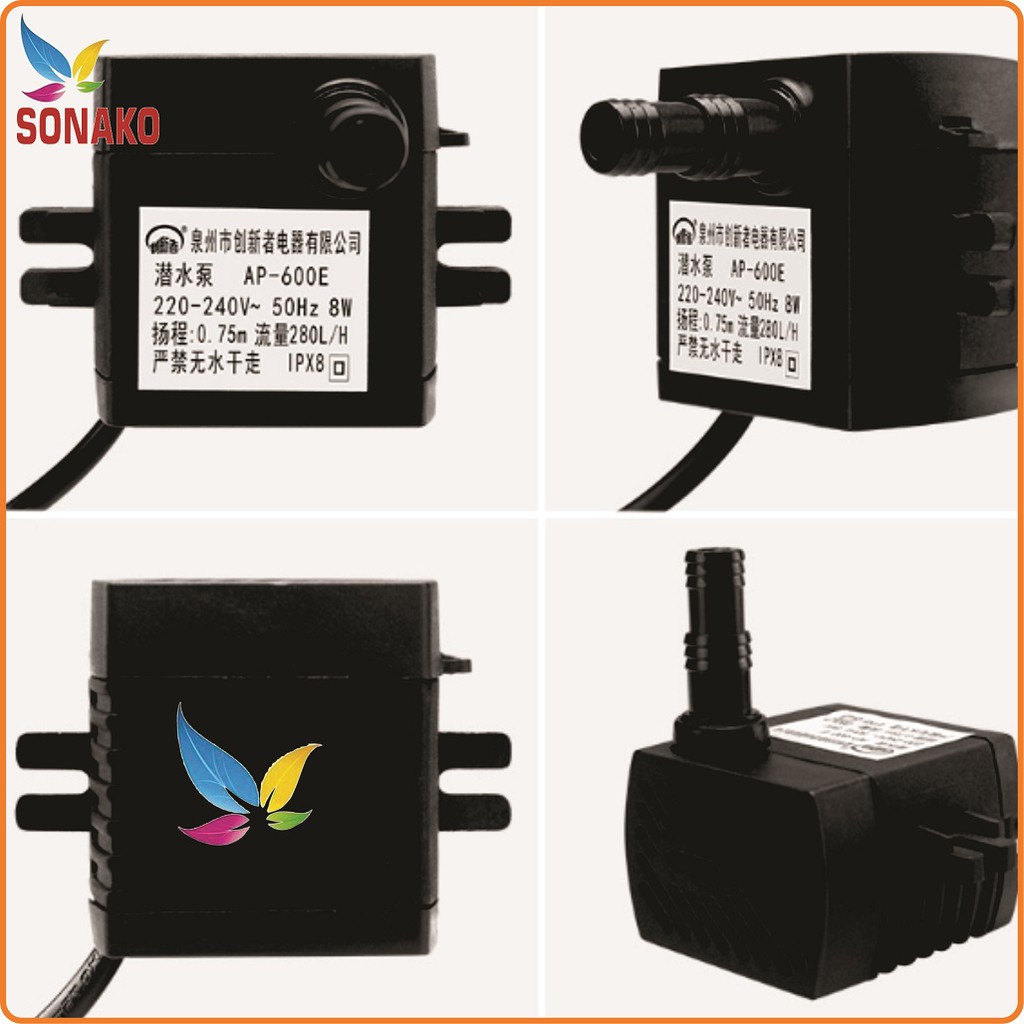 Bơm nước quạt điều hòa hơi nước 8w Sonako