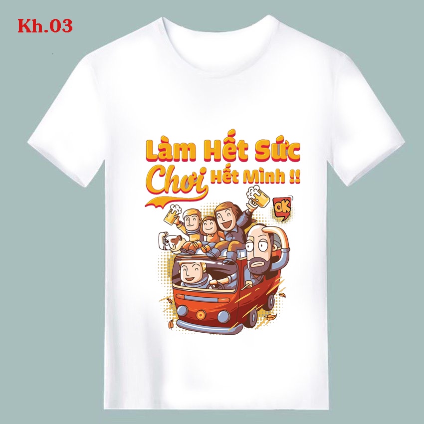 áo thun nhóm in theo yêu cầu đủ size giá rẻ coton co gian thoải mái