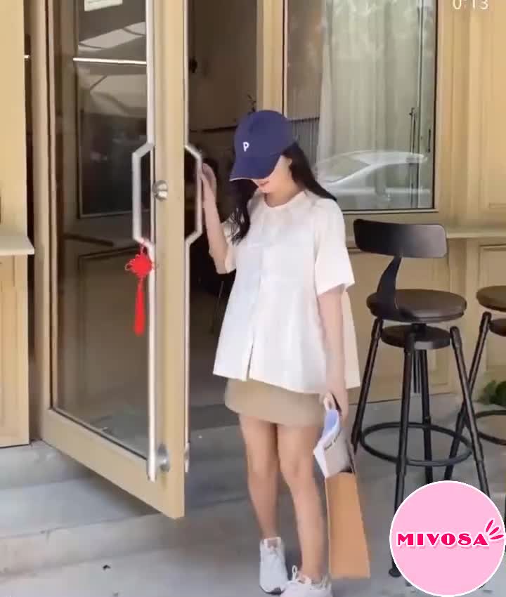 Set áo sơ mi babydoll nơ cổ chân váy chữ a ngắn 2 lớp ulzzang đồ bộ nữ MIVOSA SV001 | BigBuy360 - bigbuy360.vn