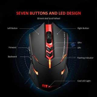 Victsing chuột chơi game không dây 2400 dpi công thái cầm 7 nút thở ngược độc đáo silent click chuột không dây chơi game