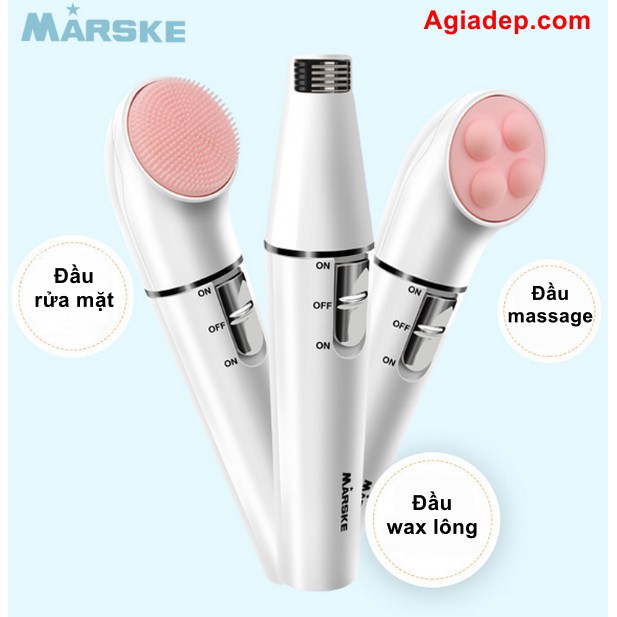 Bộ máy massage, rửa mặt, nhổ lông đa năng 3in1 Marske M6222 nổi tiếng thế giới - Hàng Xịn Xuất Châu Âu