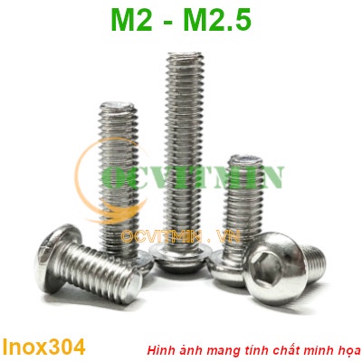 Shopee.vn/ocvitmin Ốc Lục Giác Đầu Dù M2 M2.5 Inox 304 Hút Nam Châm