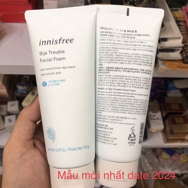 Sữa Rửa Mặt FREESHIP Sữa rửa mặt Innisfree Bija Trouble Facial Foam 150ml