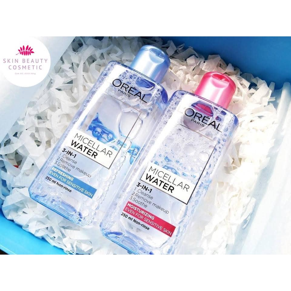 Nước tẩy trang cho mọi loại da L'Oreal Paris 3-in-1 Loreal Micellar Water 400ml