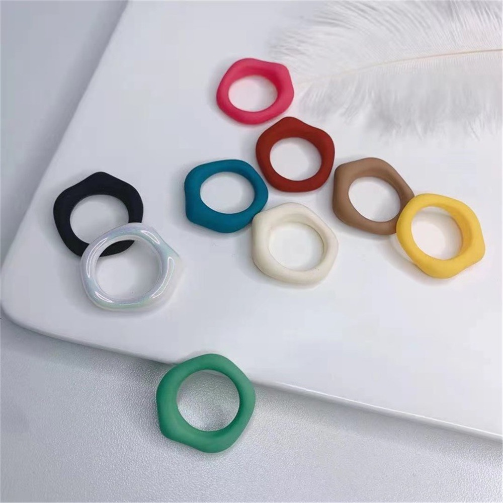 Nhẫn đeo tay bằng nhựa resin phong cách retro thời trang cho nữ